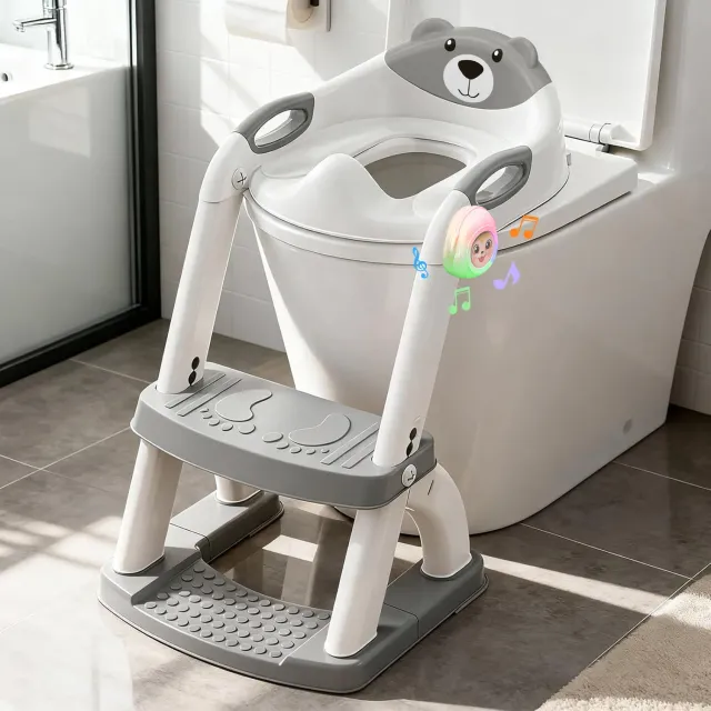 SKYROKU 8898Music-Grey 2in1 Potty Training Toilet potte